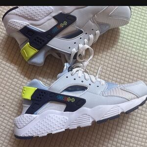 Kids White and Blue Sneakers